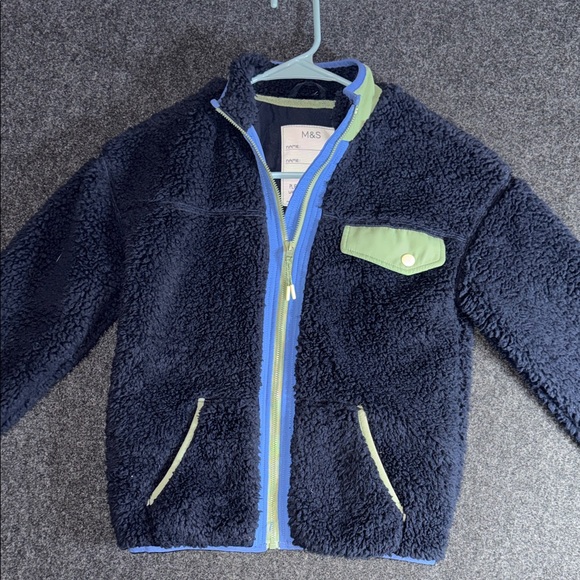 M&S Other - M&S Navy Sherpa  Jacket with Green Accents 9 to 10 years old